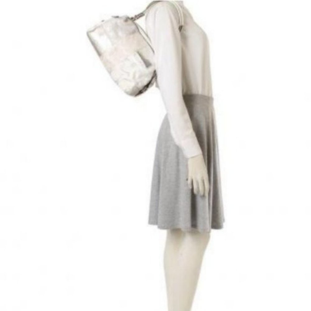Coach Stunning White & Silver Signature Satchel - Picture 2 of 15